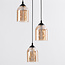 3-light pendant lamp with Amber glass - Kensi