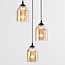 Pendant light with amber glass, 3-bulb - Kensi