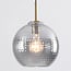 pendant light Johnny in ribbed glass - smoked