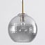 pendant light Johnny in ribbed glass - smoked