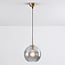 pendant light Johnny in ribbed glass - smoked