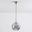 pendant light Johnny in ribbed glass - smoked