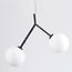 Asymmetric 2-light pendant light Dexter with glass globes