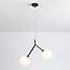 Asymmetric 2-light pendant light Dexter with glass globes