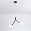 Asymmetric 2-light pendant light Dexter with glass globes