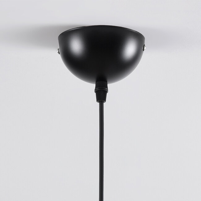 Pendant light with wavy glass and bronze details - Mace