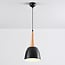 pendant light Holly with wooden detail - white and wood