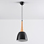 Black pendant light with wooden detail - Holly
