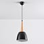 pendant light Holly with wooden detail - white and wood