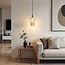 1-light pendant light Verona - domed amber glass