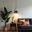 1-light pendant light Verona - teardrop smoked glass with mirror effect