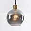 1-light pendant light Verona - round smoked glass with mirror effect