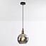 1-light pendant light Verona - round smoked glass with mirror effect