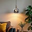 1-light pendant light Verona - round smoked glass with mirror effect
