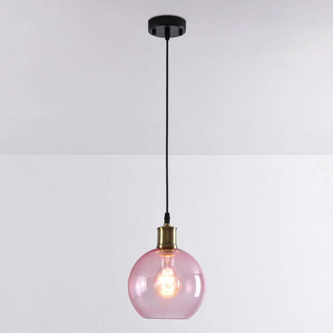 1-light pendant lamp Liya in red glass, variant 2