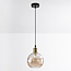 -light pendant lamp Lotte - cognac glass with bulge