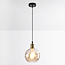 -light pendant lamp Lotte - cognac glass with bulge