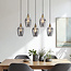 Valerie 5-light pendant lamp with smoked glass