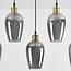 5-light pendant light Valerie with smoked glass