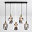 Valerie 5-light pendant lamp with smoked glass