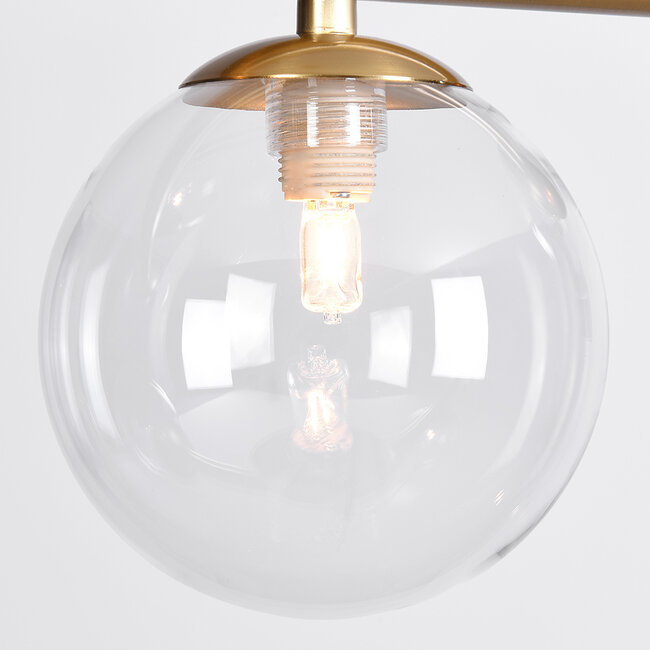 4-light pendant light Asun - clear glass and gold