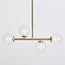 Pendant light Asun gold with transparent glass, 4-bulb
