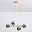 4-light pendant light Asun - mirrored smoked glass and gold