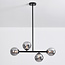 Black Designer lighting ceiling lamp with smoked glass, 4-light - Asun