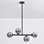 4-light design ceiling light Asun in smoked glass - black