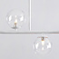 Asun pendant lamp with white frame and transparent glass spheres