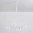 4-light pendant light Asun - white frame with clear glass globes