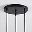 Designer pendant lamp, 3-light, black with gold detail - Sita