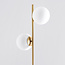 Gold floor lamp with opal glass, 2-bulb - Phae