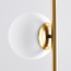Gold floor lamp with opal glass, 2-bulb - Phae