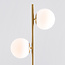 Gold floor lamp with opal glass, 2-bulb - Phae