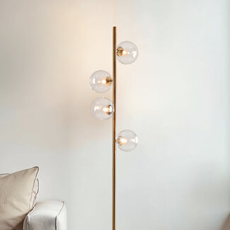 Gold floor lamp, 4-bulb - Pippa