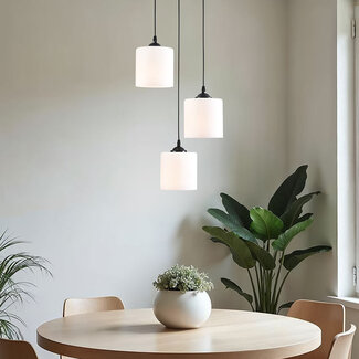 3-bulb pendant lamp with opal glass - Kezia