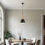 pendant light Holly with wooden detail - white and wood