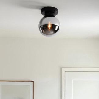 Ceiling light with smoked mirror glass - Brandon