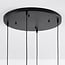 4-light pendant light Kevin with wavy glass