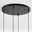 Cluster pendant light Kevin with wavy glass, blue/smoke 4-bulb