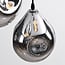 3-light designer pendant light Frank with smoked glass and mirror effect