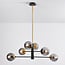6-light pendant light Damian - smoked glass