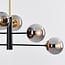 6-light pendant light Damian - smoked glass