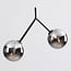 Asymmetric 2-light pendant light Dexter - mirrored smoked glass and black