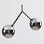 Asymmetric 2-light pendant light Dexter - mirrored smoked glass and black