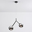 Asymmetrical Dexter 2-light pendant lamp - smoked glass with Mirror effect