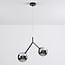 Asymmetric 2-light pendant light Dexter - mirrored smoked glass and black