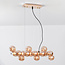 16-light luxury pendant light Sunita - gold and amber glass