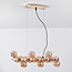 16-light luxury pendant light Sunita - gold and amber glass